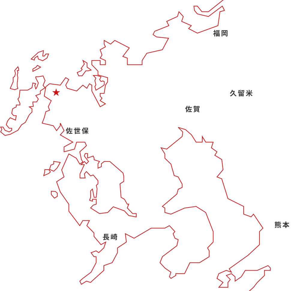 九州北部の地図イラスト